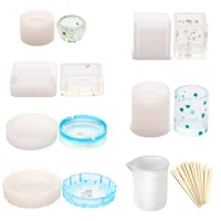 

Epoxy Resin Silicone Molds Set for Coaster Ashtray Flower Pot Pen Candle Soap Jewelry Holder