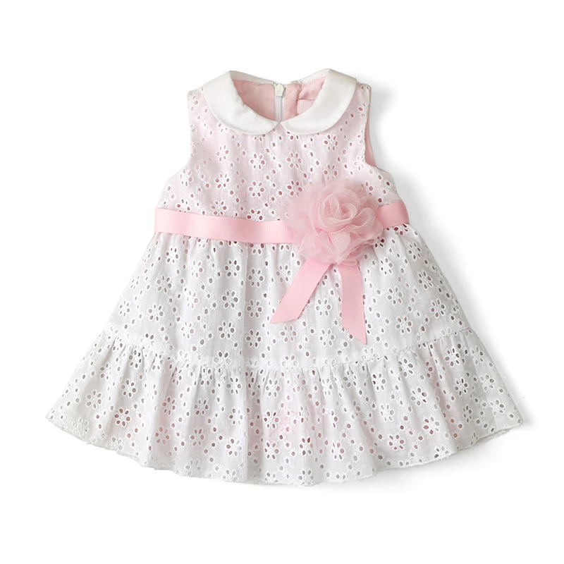 

In Stock Baby Girls Flower Net Yarn Breathable Dress, Picture shows
