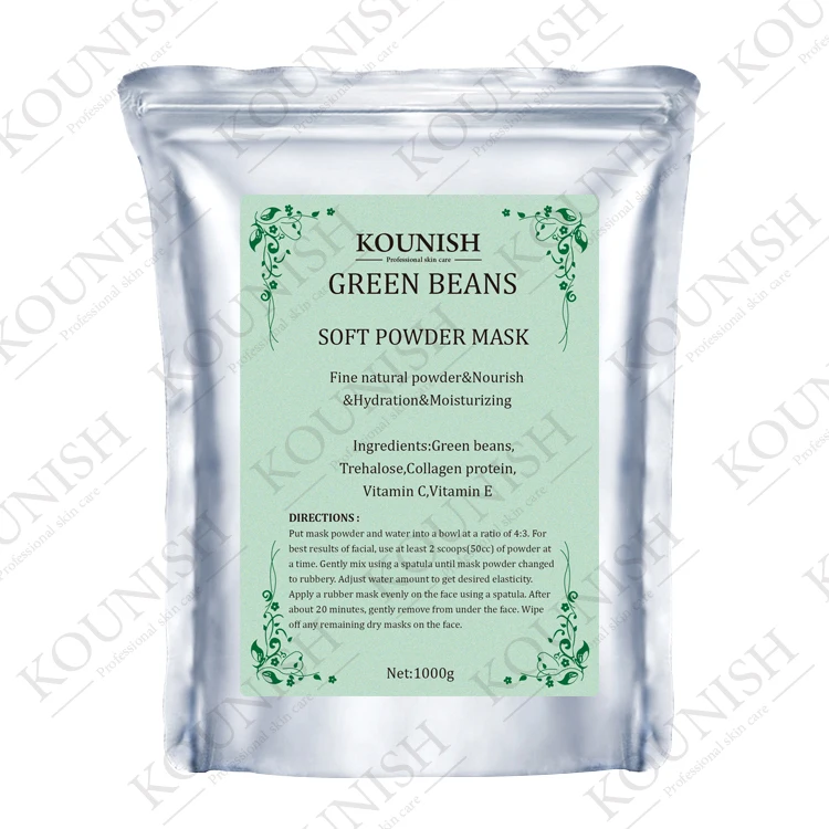 

Korean OEM Professional Skin Treatment Natural Face Modeling Soft Peel Off Facial Green Bean soft Mask Powder