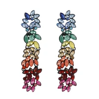 

2019 Fashion Rainbow Colored Rhinestones Earring Geometric Dangle Earrings For Women Simple Wedding Party Jewelry Wholesale