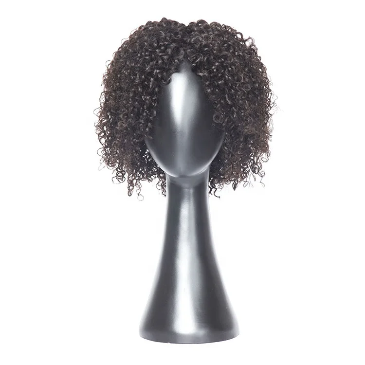 

Original Factory Wholesale Artificial Natural Afro Kinky Curly Half Wig With Headband Aisaide, Black