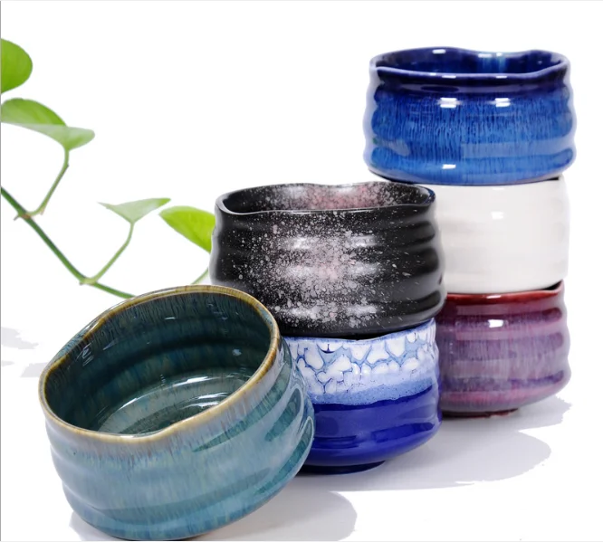 

fine bone china vintage porcelain bubble coarse pottery flowing glaze tea bowl ware ceramic mug cups, Handpainted cup