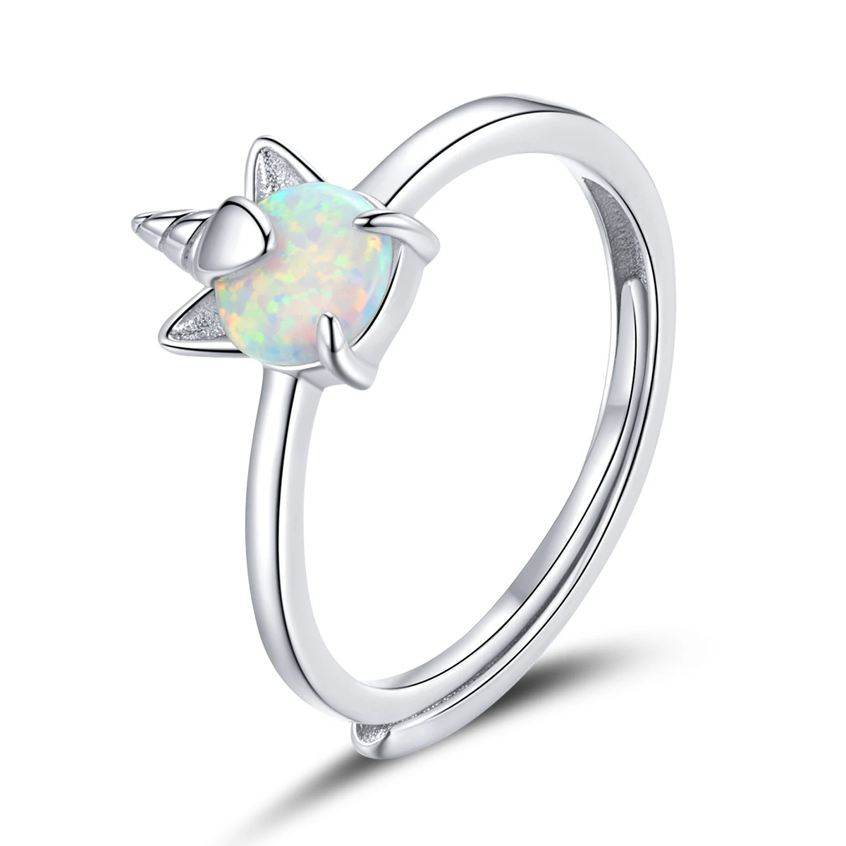 

Fantasy pony with opal stone 925 silver adjustable ring