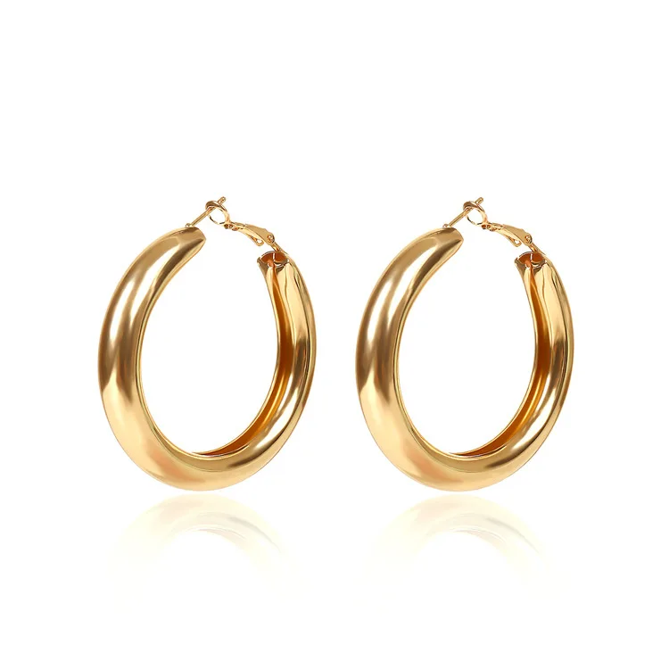

Gold color circle creole earrings, Stainless Steel Big Round wives Hoop Earrings gifts for women, Gold, silver