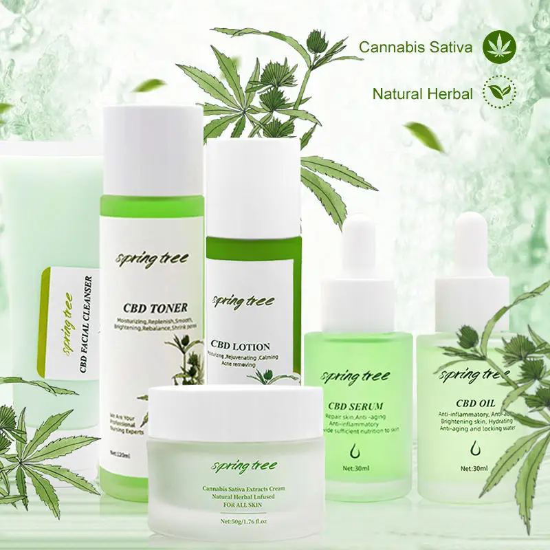 

Facial Skin Care Sets Natural Organic Hydrating Moisturizing Brightening CBD Face Skin Care Set For All Skin Types