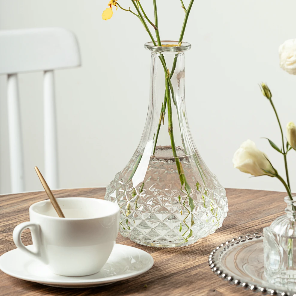 Unique design beautiful Wedding table decoration clear glass flower vase for home decorative