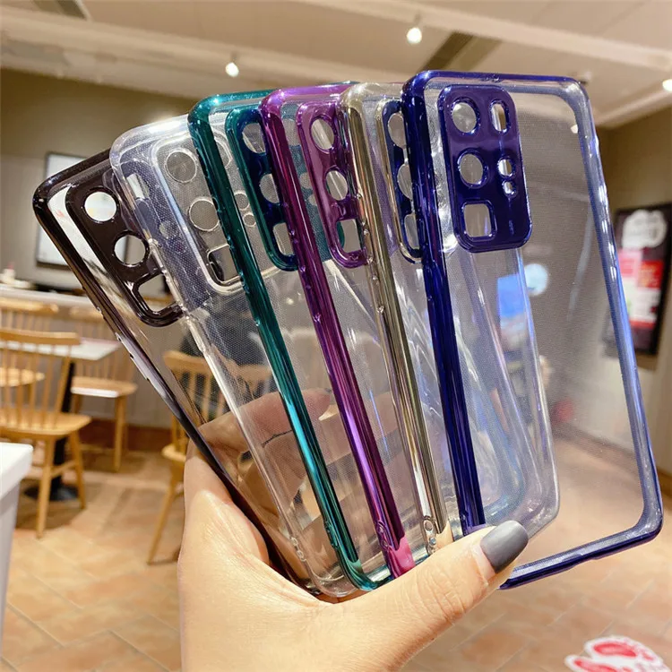 

Plating Silicone Clear Case For Huawei P40 Lite P30 Pro Mate 30 20 Nova 6 6SE 7