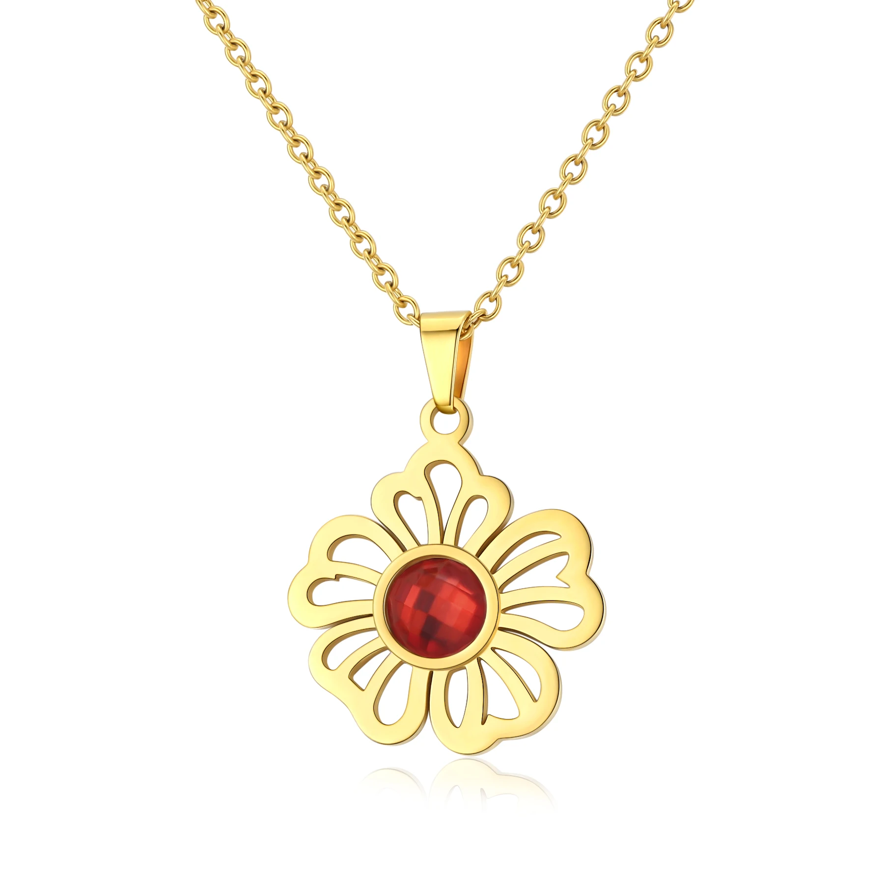 

Korean Fashion Hollow Petals New Earrings Statement Zircon Necklaces Jewelry Set Stainless Steel Opp Bag Flower Trendy Women's