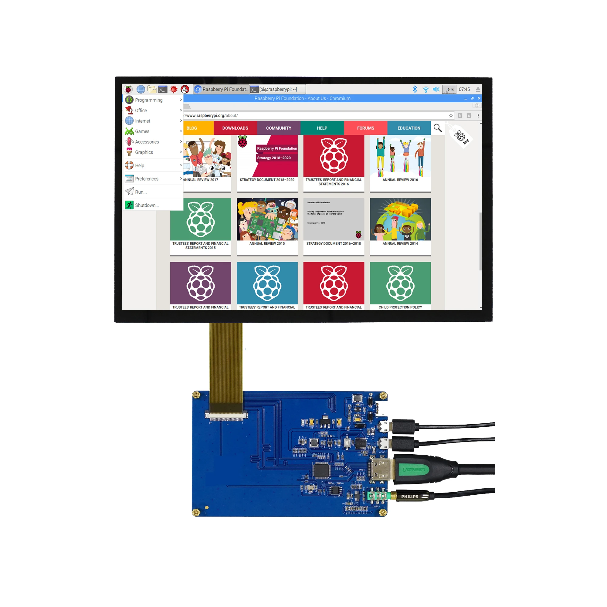 

10.1" Customized 1280*800 IPS Raspberry Pi CPT touch Screen LCD display monitor with 3.5 mm audio jack for Raspberry Pi 3B 4B