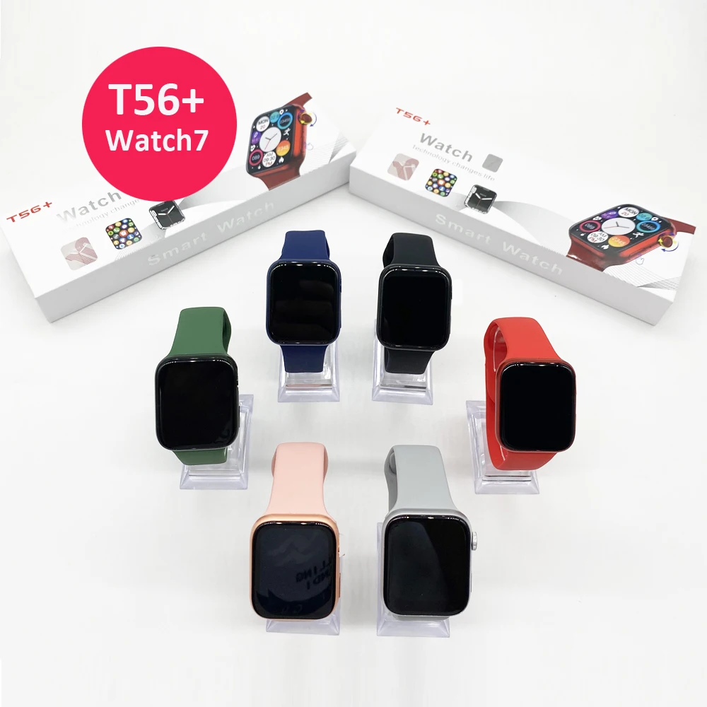 

Series 7 T56+ smartwatch reloj inteligente Heart Rate Monitor BT Call Watch 7 T56+ smart watch PK T55 T55+, White/black/gold/blue/red/green