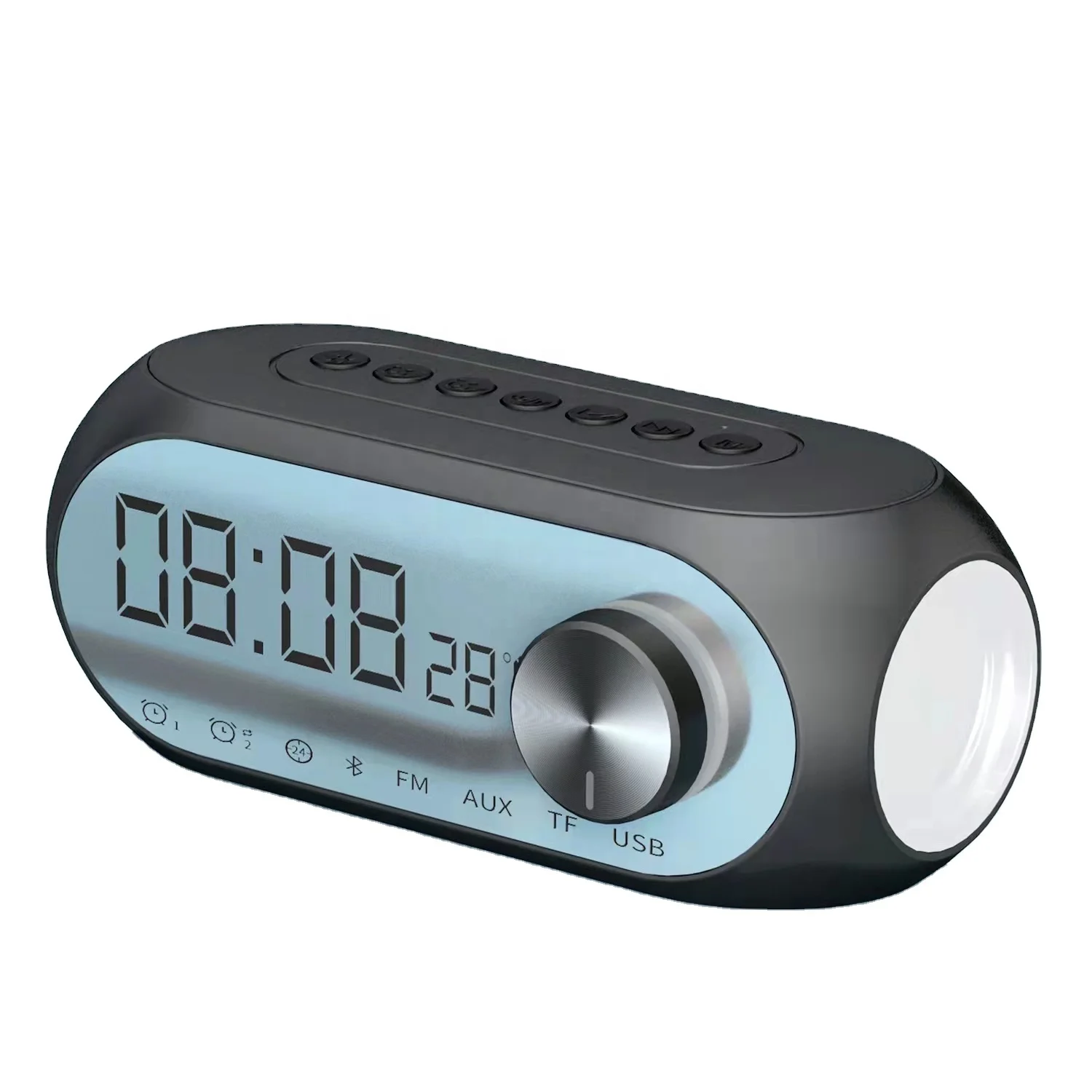 

Low Price 8 Inchi Universal Alarm Clock And Wireless Charge Smart Sublimation Tumbler Retro Blue Tooth Speaker