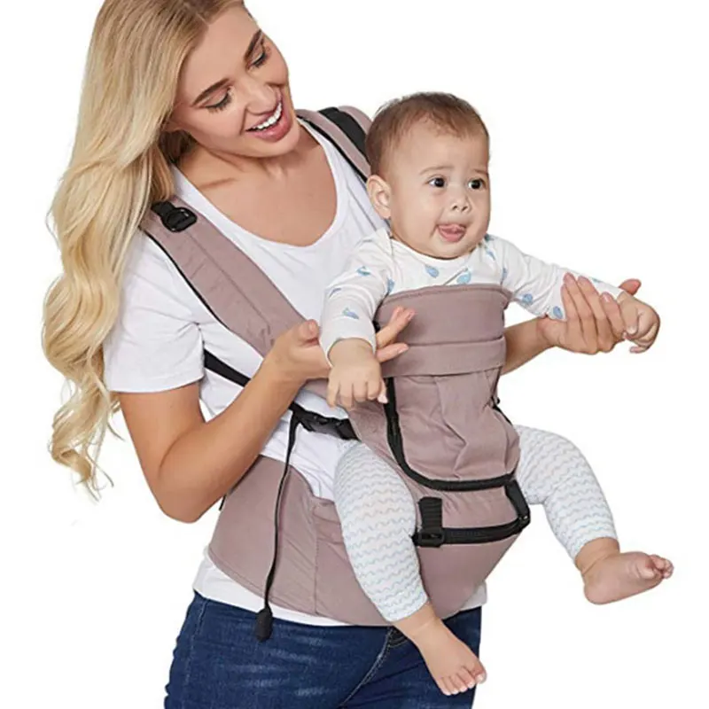 

Baby Carrier Hip Seat 100% Cotton ergonomic 360 children wrap sling soft adjustable chair waist, Blue grey