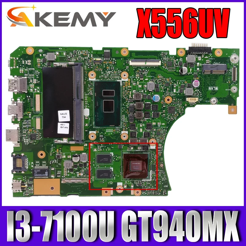 

Akemy X556UV Laptop motherboard for ASUS X556UQK X556UB X556UQ X556UJ X556UF X556U original mainboard 8GB-RAM I3-7100U GT940MX