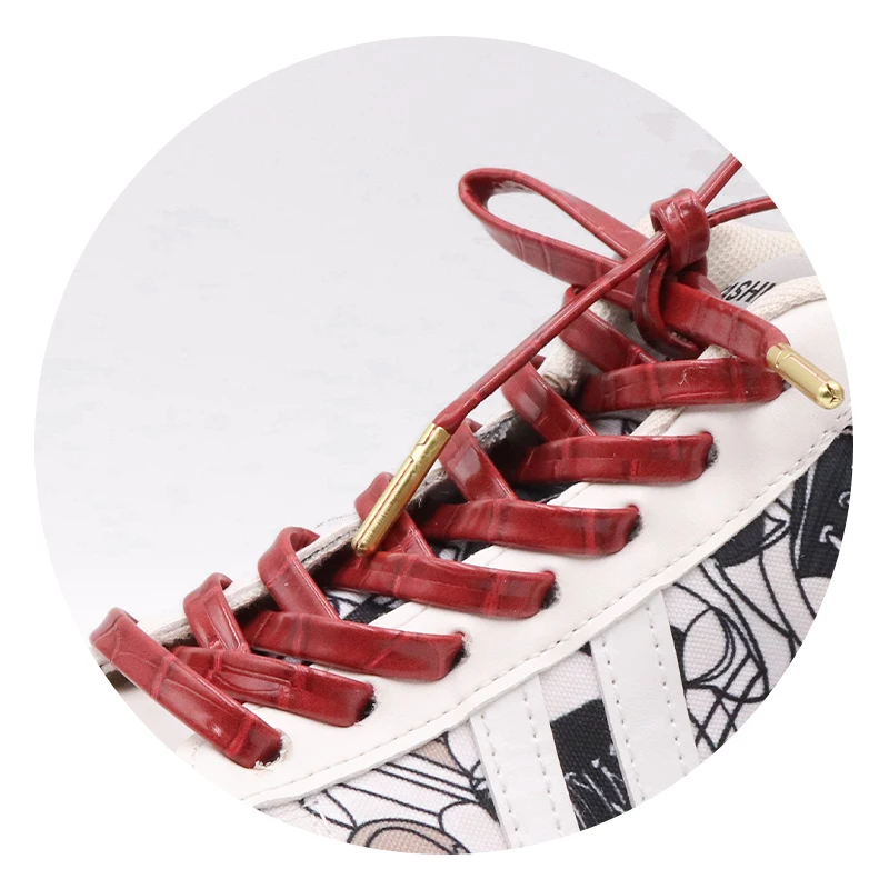 

Weiou Professional Supplier Luxury Flat Red Leather Shoe Laces With Great Price For Unisex Leather Shoes Boots String