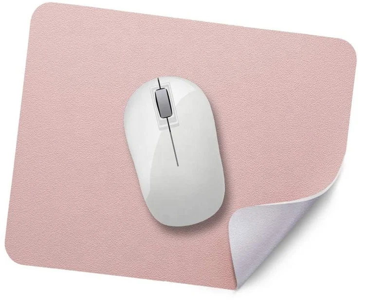 

High Quality Faux Leather Customised Computer Desk Small Pink Leather Mouse Pad