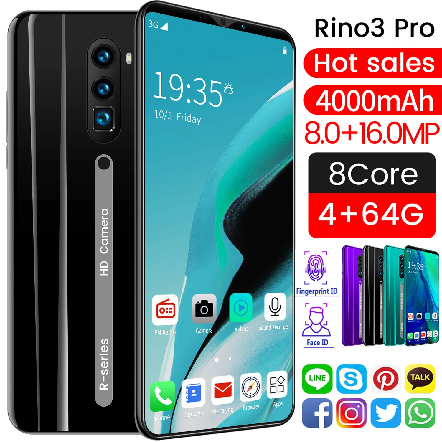 

Cheapest 5.72 inch 5g Rino3 Pro smart phone projector mobile smart phone