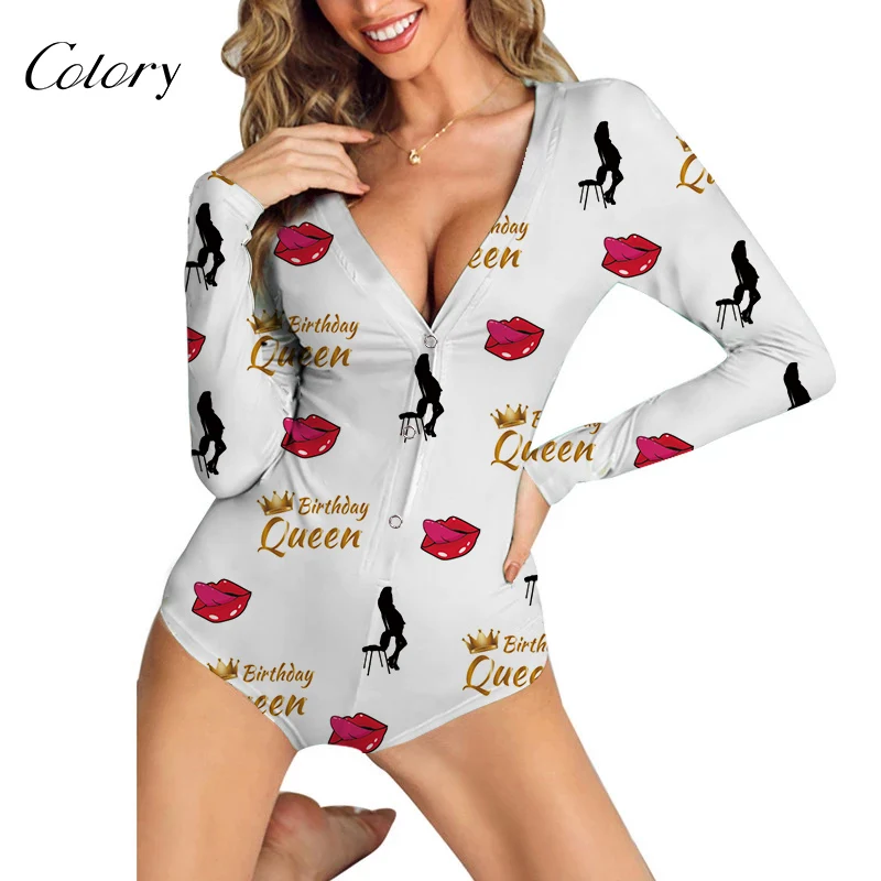 

Colory Blue For Women Lace Womens Romper V-neck Plus Size Onesie, Picture shows