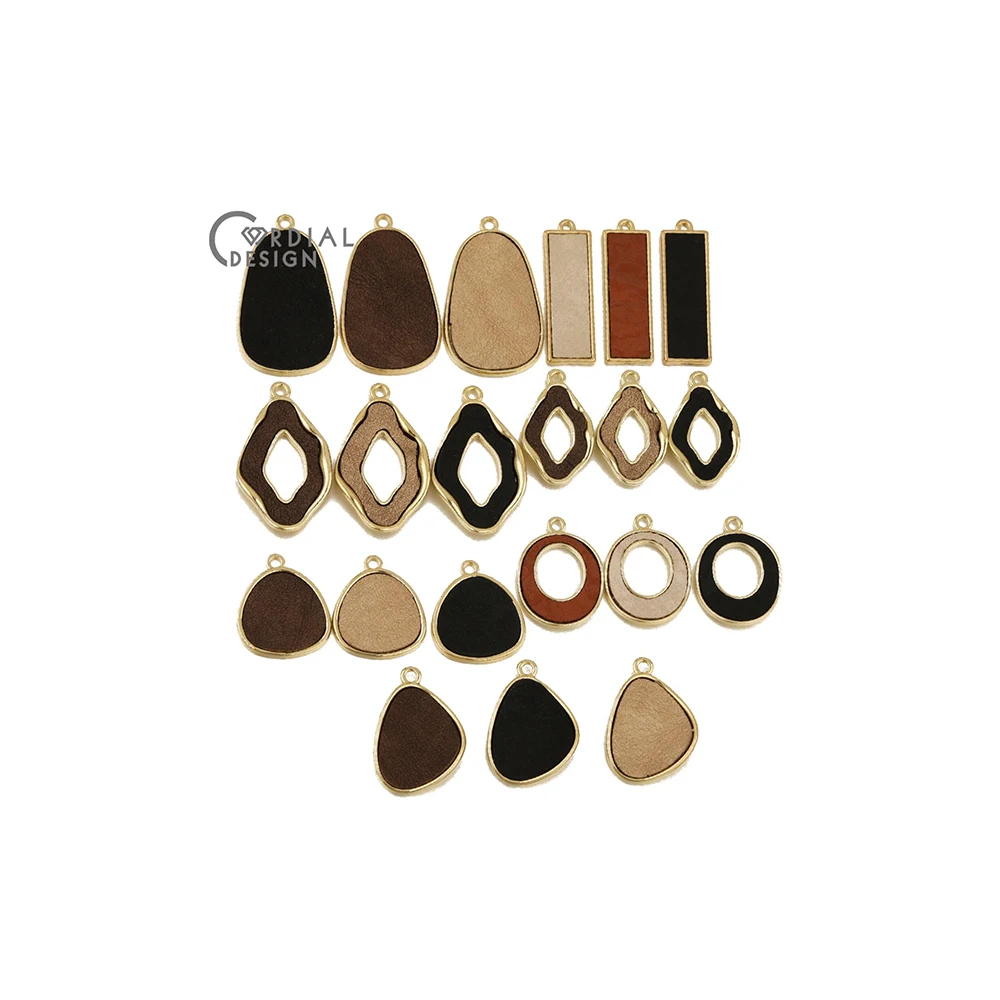 

Jewelry Accessories Cordial Design 50Pcs Jewelry Accessories Earrings Pendants Geometry Shape Leather Effect Hand Made Earrings