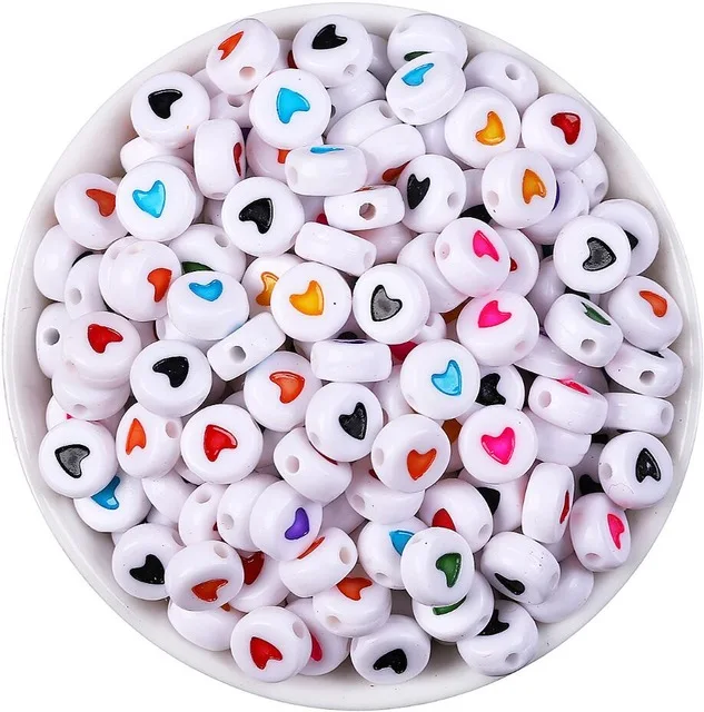 

DIY Findings Coin 4x7mm Heart Spacer Letter Alphabet Charm Acrylic Beads For Jewelry Making And Children Education