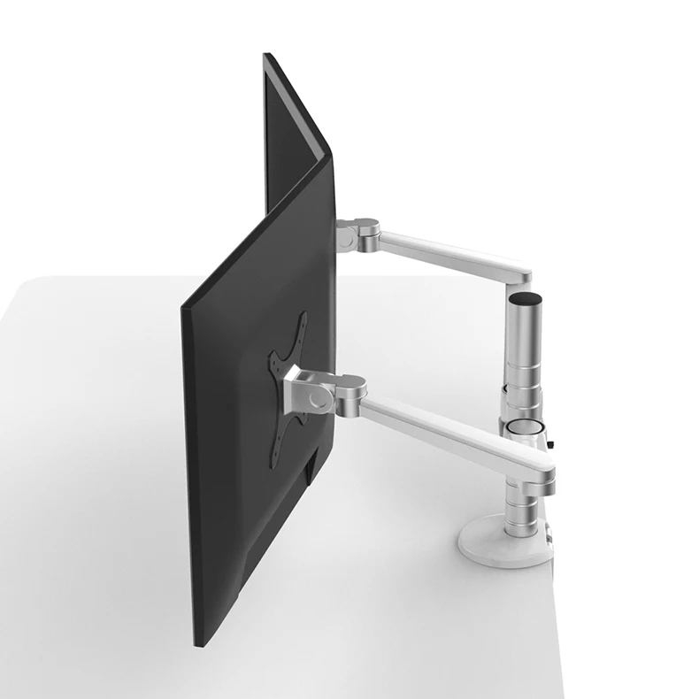 

UPERGO Aluminum Dual Monitor Arm Desktop Mount Office LCD Support Base dual monitor mount arm, Silver
