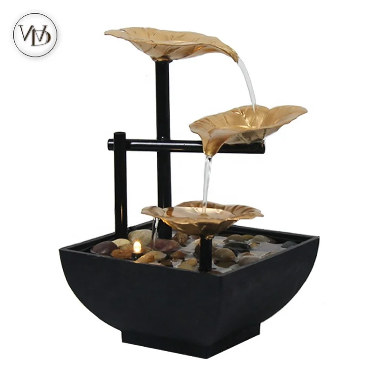 

Home Decor Office Decoration Wrought Iron Water Decoration Fountain Desktop Indoor Mini Feng Shui Fountain