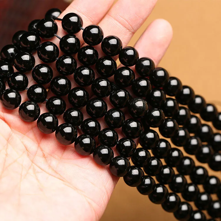 

Obsidian Natural Stone Beaded Diy Jewelry Starry Sky Pattern Round Loose Beads for Bracelet Necklace Accessories