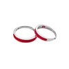 Red rope couple ring s925 whole body silver heart even heart red line men and women couple push ring white ring