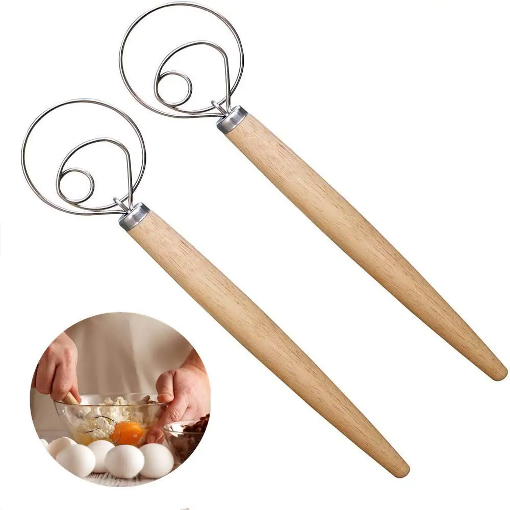 

13.5 inch Danish Dough Whisk Stainless Steel Dutch Style Bread Dough whisk