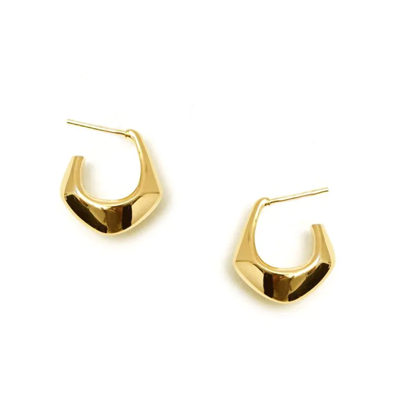 

European and American Hotsale Simple Metal Geometric Earrings Chunky Irregular Polygonal Stud Earrings