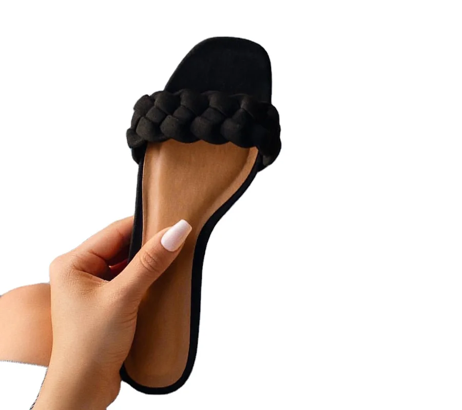 

Sandals Women 2021 summer new plus-size European and American flat mahua slippers, As shown in figure