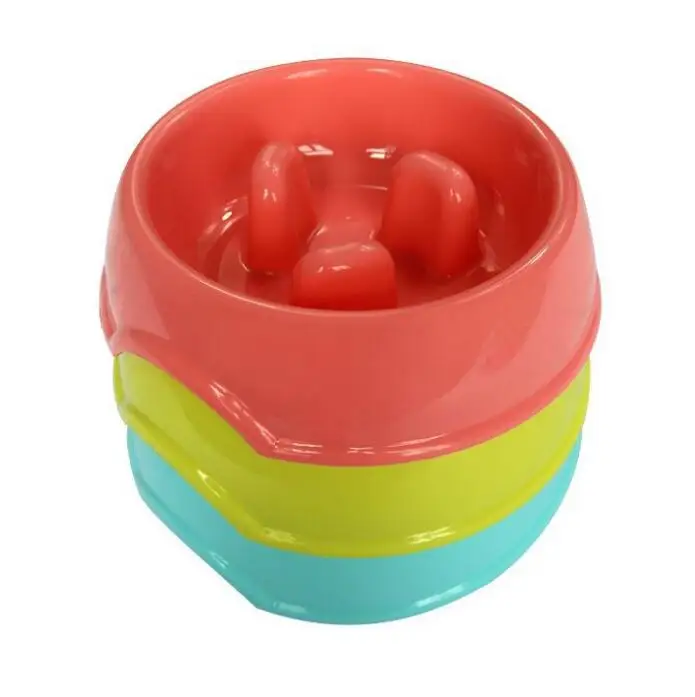 

Wholesale Manufacturer Durable Plastic Pet Dog Slow Feeder Bowl, Blue,green,yellow