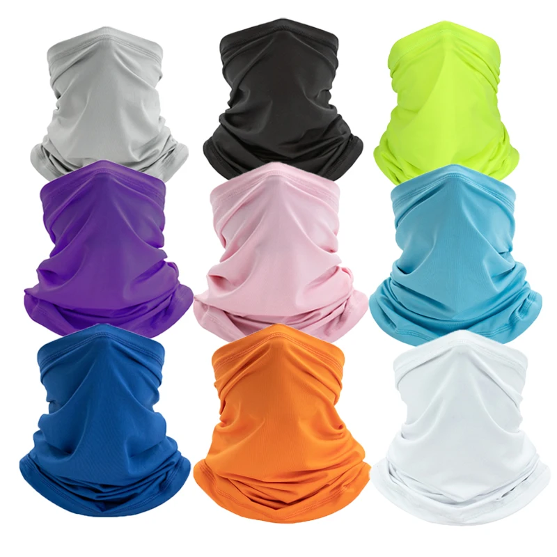 Sunscreen Outdoor Magic Elastic Tube Face Scarf Cover Sport Cycling Cooling Polyester Neck Gaiter Bandana