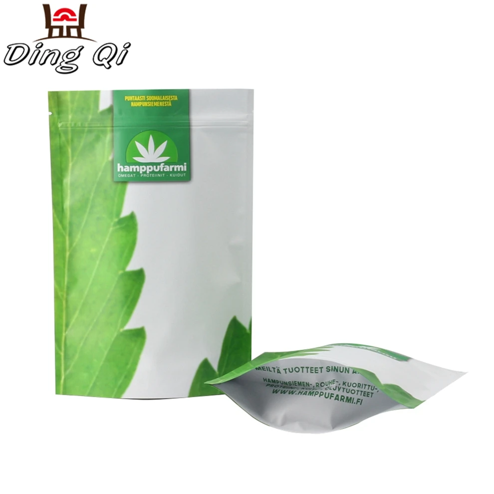 Wholesale heat seal empty waterproof tea paper packaging bag printing with zipper
