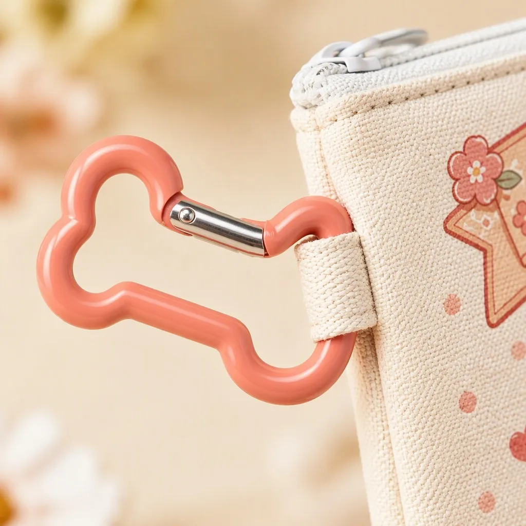 Bone Carabiner Clasp & Reinforced Webbing Loop Close-up
