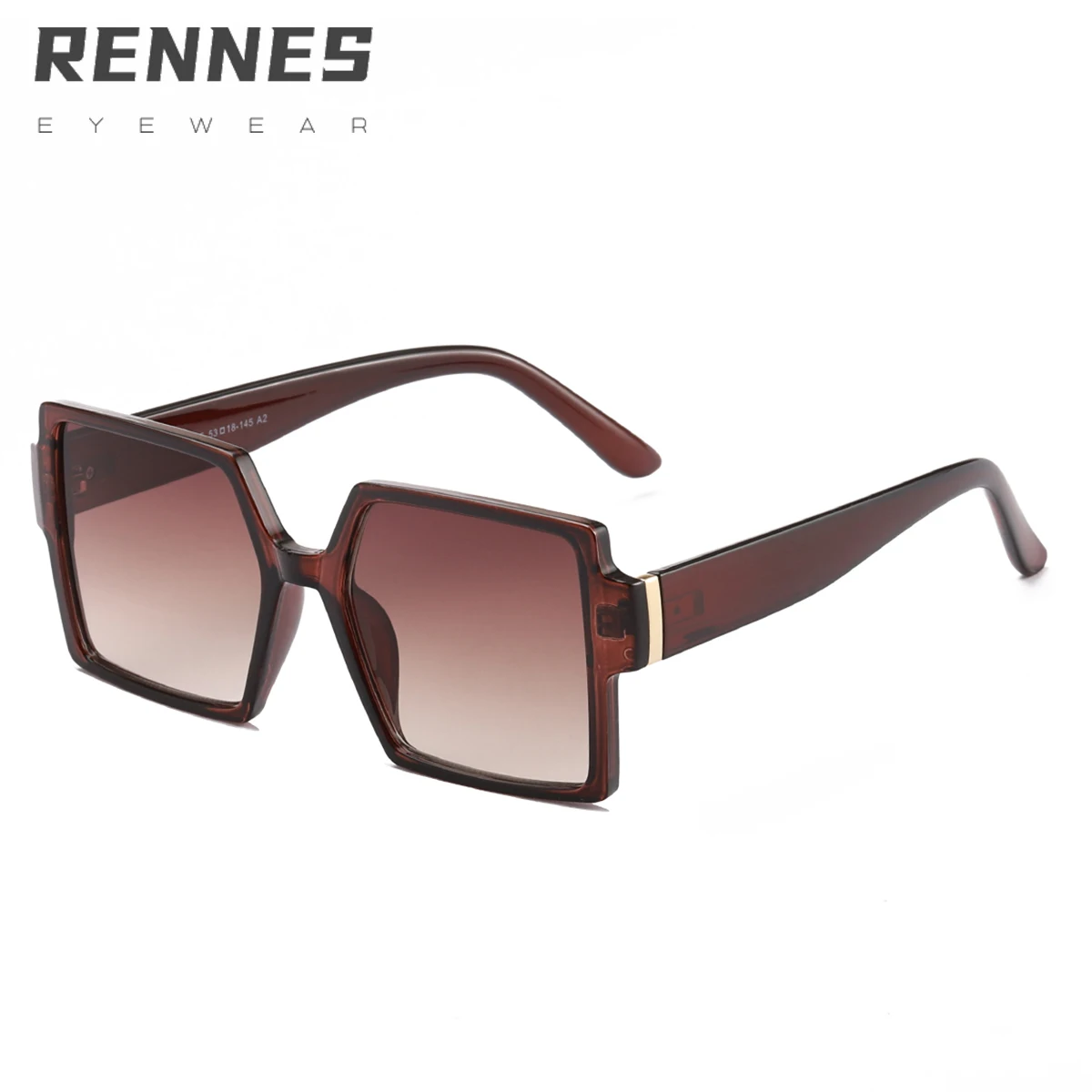 

RENNES Fashion Designer Sun glasses Hot selling Fashion Square Oversized 2021 Luxury big fashion rectangle women