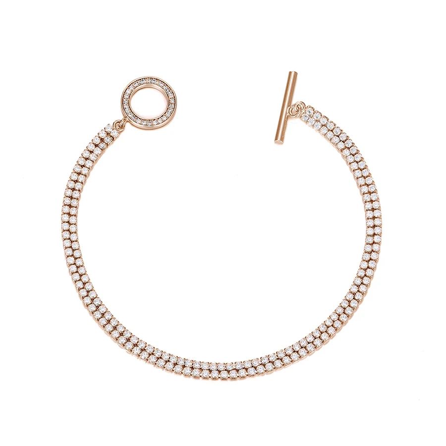 

bracelet-172 xuping fashion 2020 new arrival rose gold color with stone round lock hand chain bracelet for girls