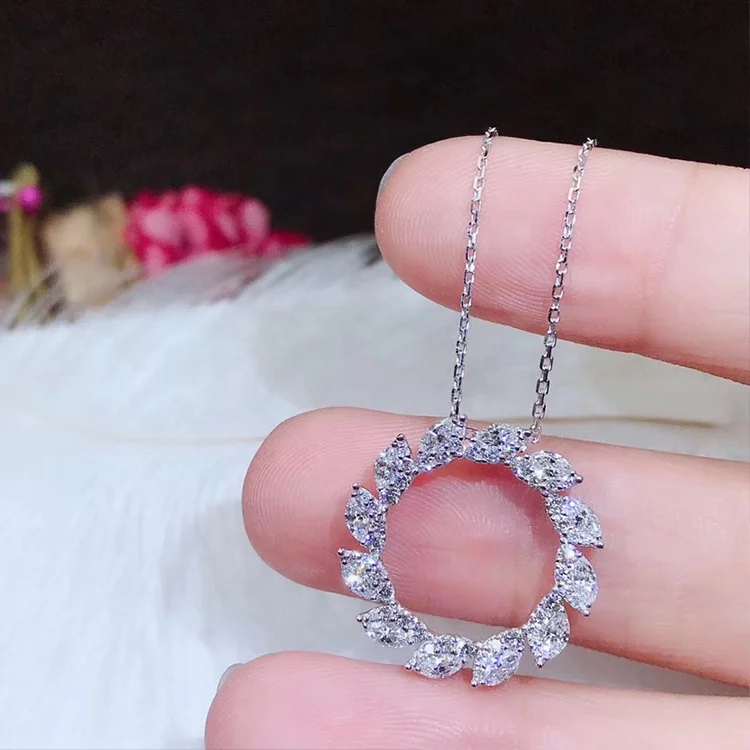 

Elegant Sun Flower pendant zircon cz Wedding Pendants with necklace for Women Bridal Party Jewelry
