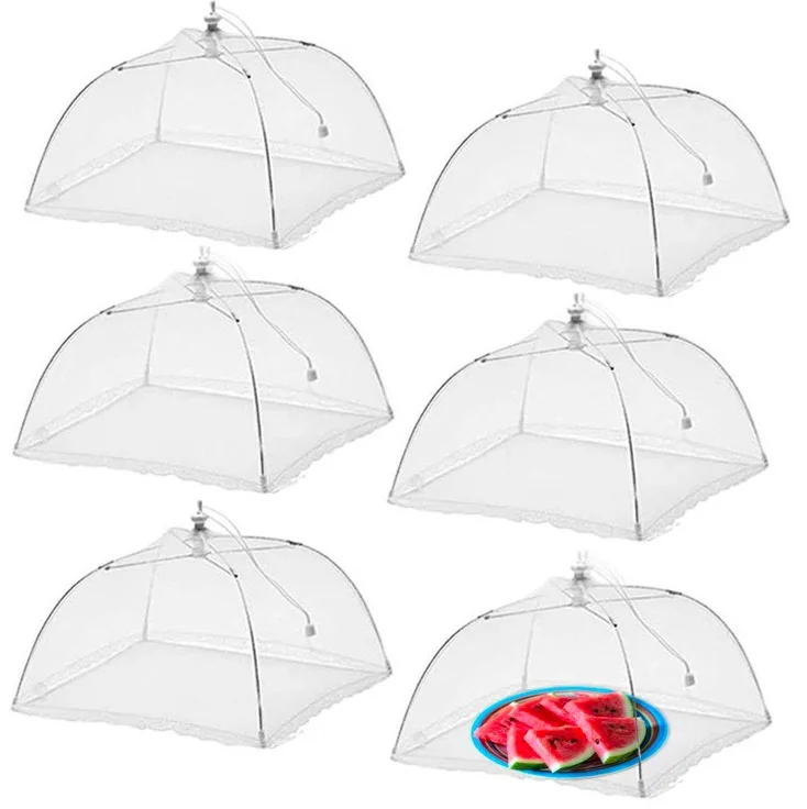 

Outdoor Picnic Keep Out Mosquitoes Pop-Up Mesh Net Tent Food Cover Umbrella, White