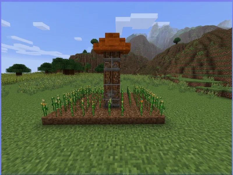 Minecraft sugar cane and mushroom farming setup