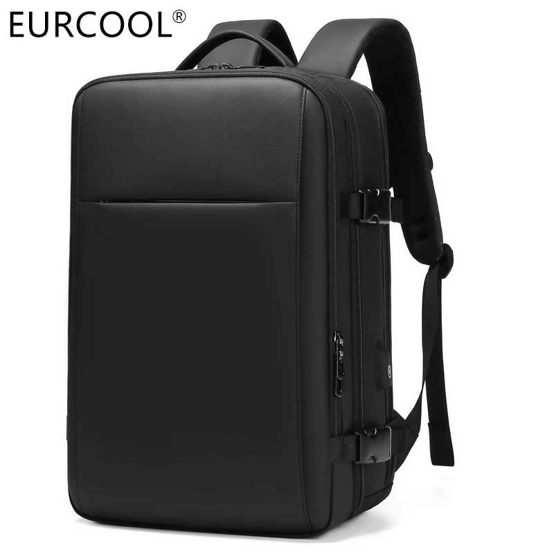 

2021 Eurcool Business Laptop Drawstring Pouch Travel Bag Large Capacity Duffel Backpack With USB Port, Black or customized