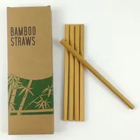 

Wholesale eco friendly customized logo reusable natural organic bamboo fiber drinking straw