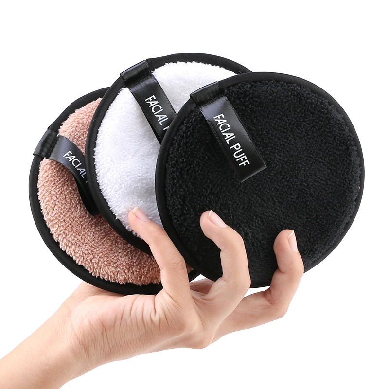 

Make Up Remover Promotes Healthy Skin Microfiber Cloth Pads Remover Towel Lazy Face Cleansing Makeup Powder Puff Tools, Black white coffee