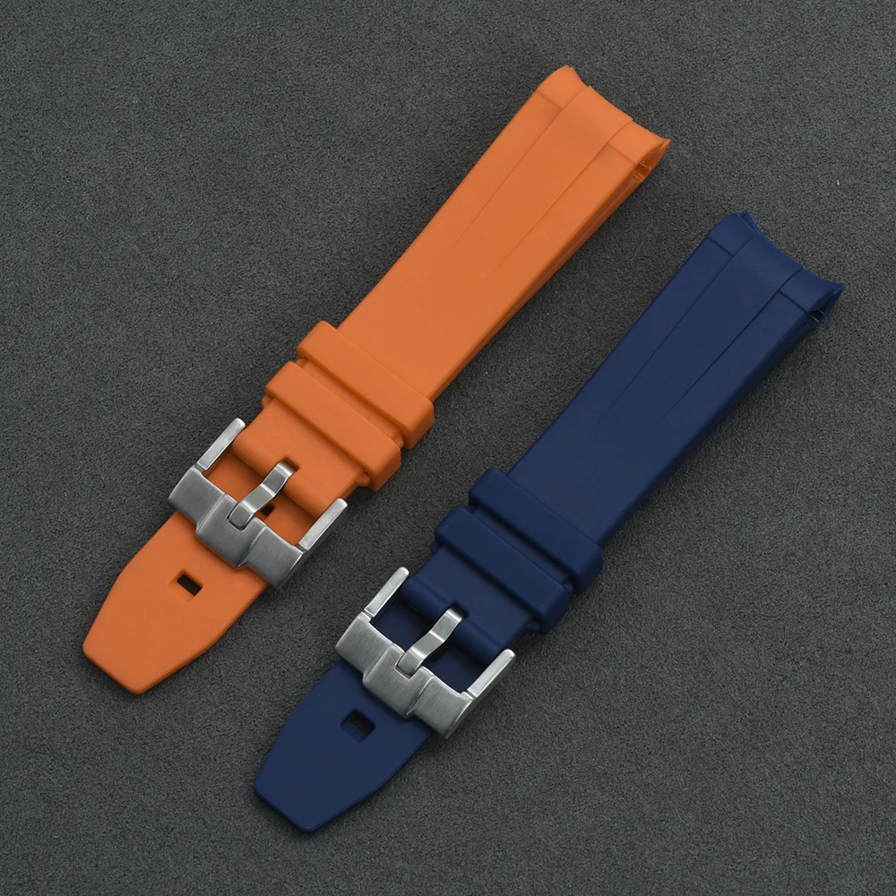 

Quick Release Curved End Rubber Watch Strap Silicone Watch Band For RLX, Per chart/customize
