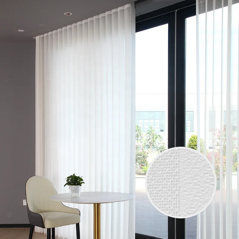 ZSTARR Privacy Slat Fabric Smart Motorized Vertical Blinds Sheer Shades Dream Curtains Drapery for Big Glass Window Sliding Door