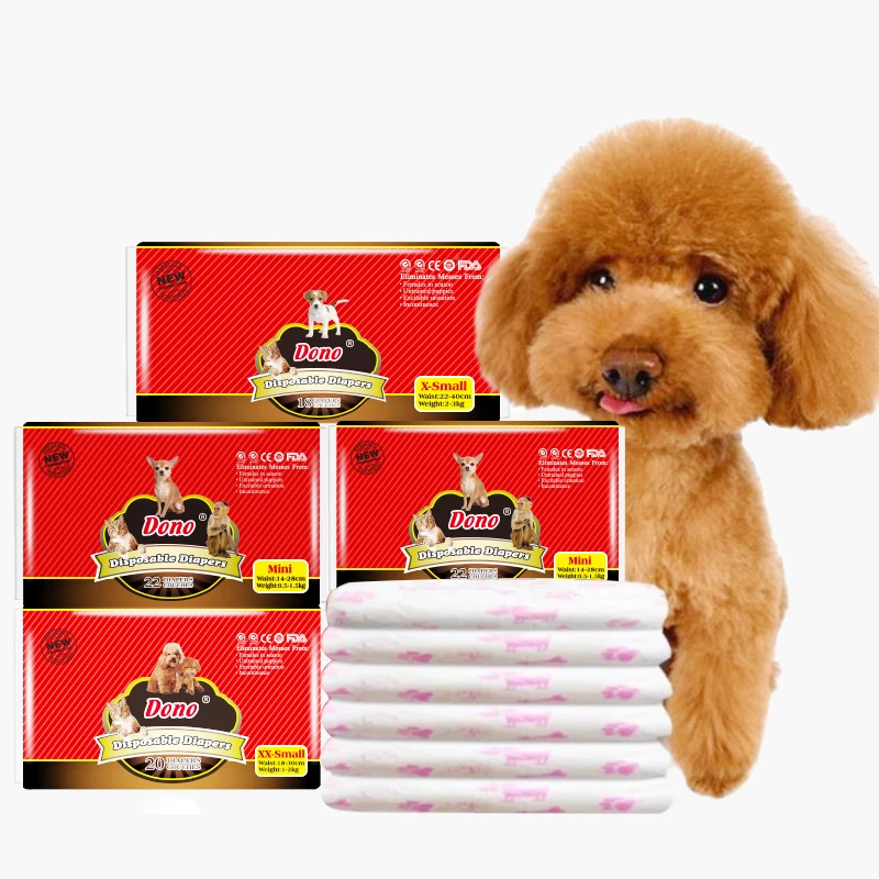 

Dog Diapers XXL Pet Female Dog Disposable Leakproof Nappies Puppy Super Absorption Physiological Pants, Red