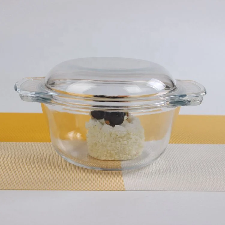 

Wholesale 1000ml round high borosilicate glass casserole pot with glass lid