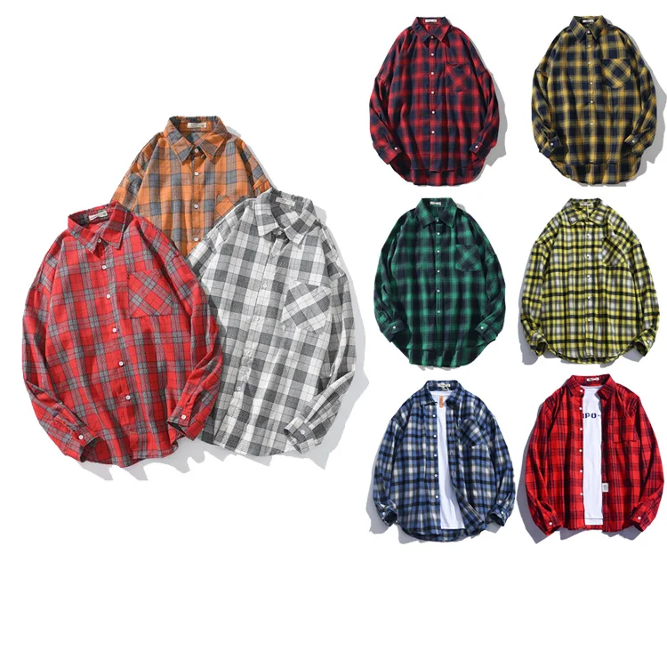 

Men's plaid Flannel shirts long sleeve oversized plaid shirt flannel fleece fabric shirt for men, Picture shows