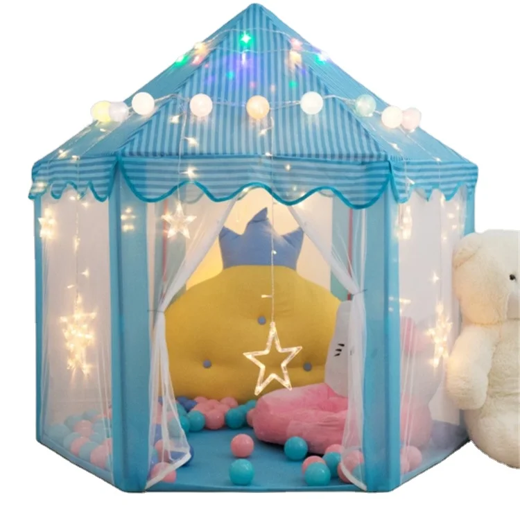 

Baby Playing Toy Gift Princess Girl's Castle Play House Kids Small House Portable Children's Tent kids play tent playhouse, Pink+blue+green