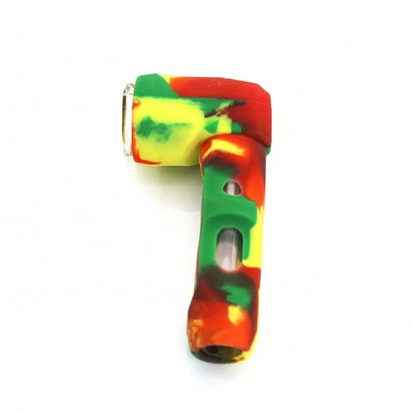 

JH New Style Silicone Smoking Pipe Multicolor Hammer Shaped Tobacco Pipe, Random