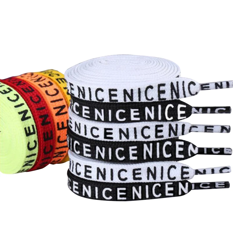 

Hot-selling Flat Polyester Custom Fashion Painting String Printed Shoelace Tip Label cordones lacets chaussure, Picture color or custom color